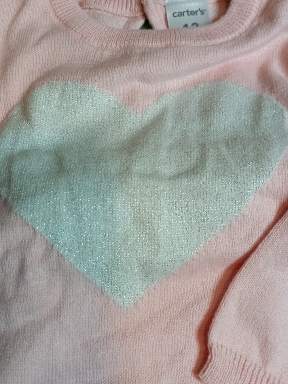 Carter's Pink Knit Peplum Top with Cream Leggings Set - Picture 3 of 5